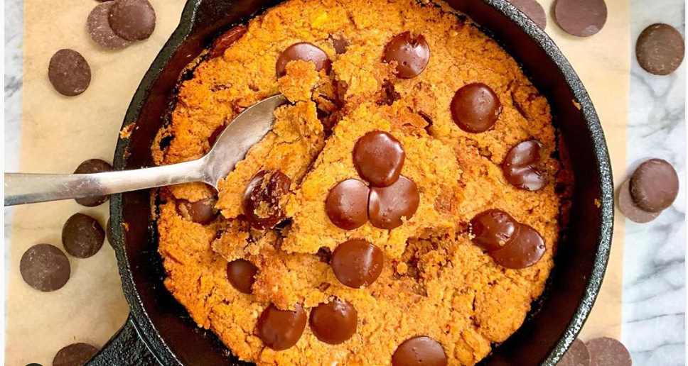 Four Ingredient Almond Butter Cookie Skillet