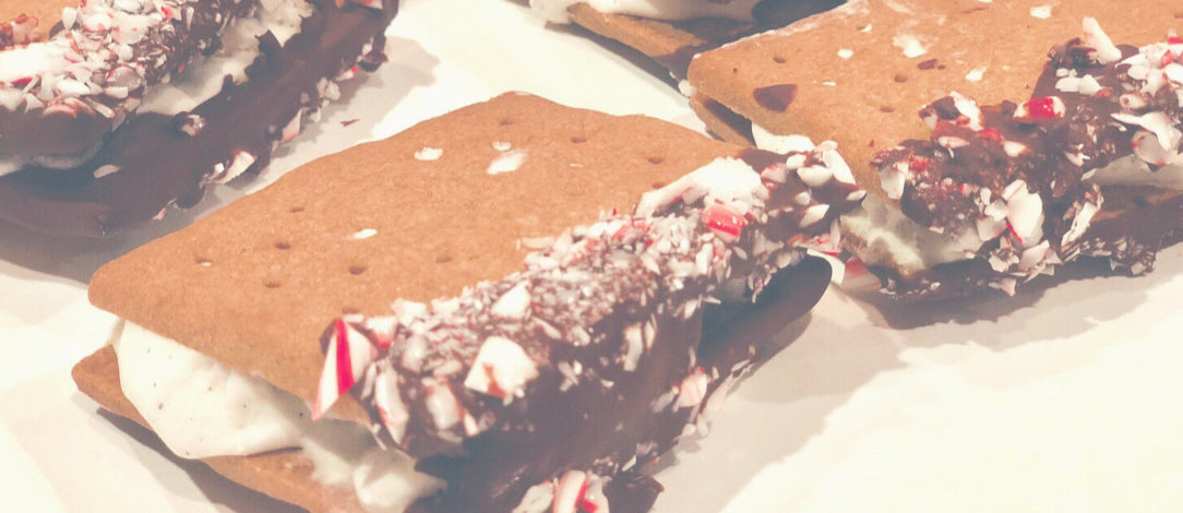 Peppermint Chocolate Dipped Ice Cream Sandwiches