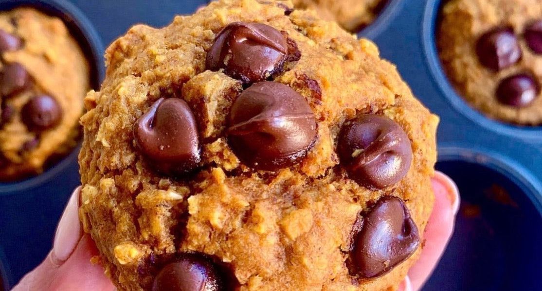Healthy Peanut Butter Pumpkin Blender Muffins