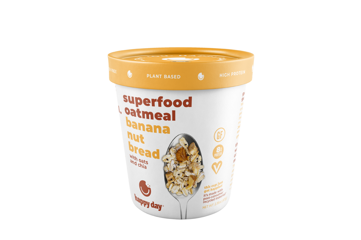 Gluten Free Superfood Oatmeal Cups - Banana Nut Bread - 12 Pack