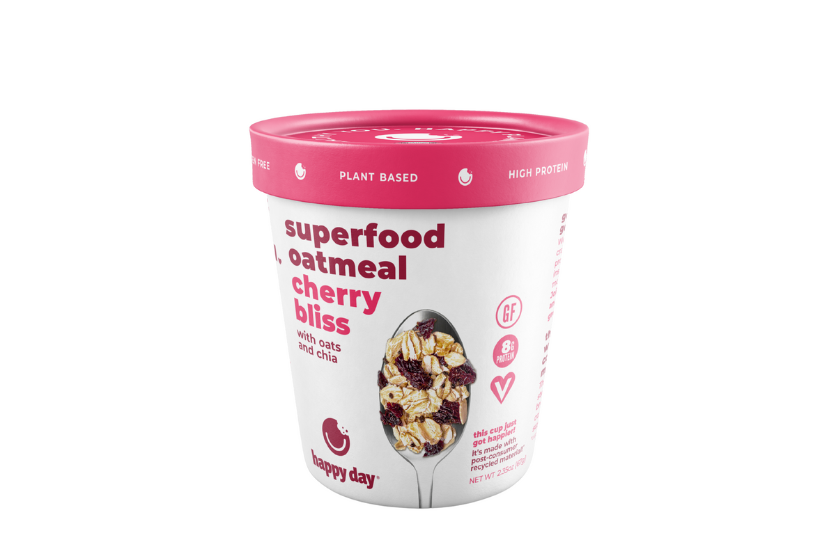 Gluten Free Superfood Oatmeal Cups - Cherry Bliss - 12 Pack