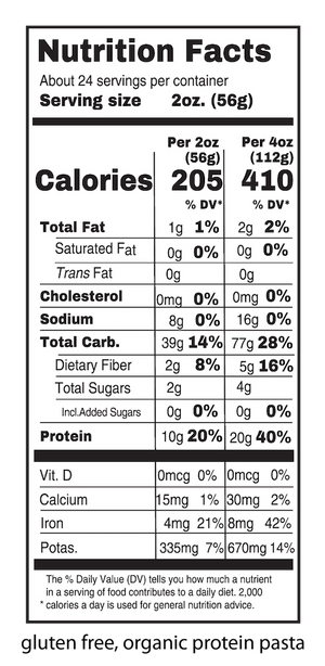 GLUTEN FREE ORGANIC PROTEIN PASTA